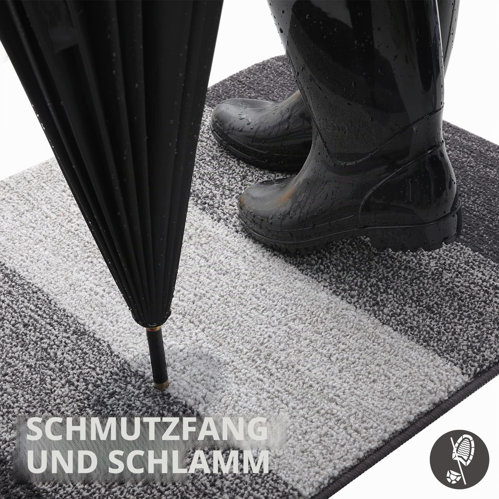 Homaxy Schmutzfangmatte Innen, rutschfeste Fußmatte, Maschinenwaschbare Robust Fussmatte Saugstarke Türmatte für Hund, Eingang, Haustür (80 x 120 cm, Grau)