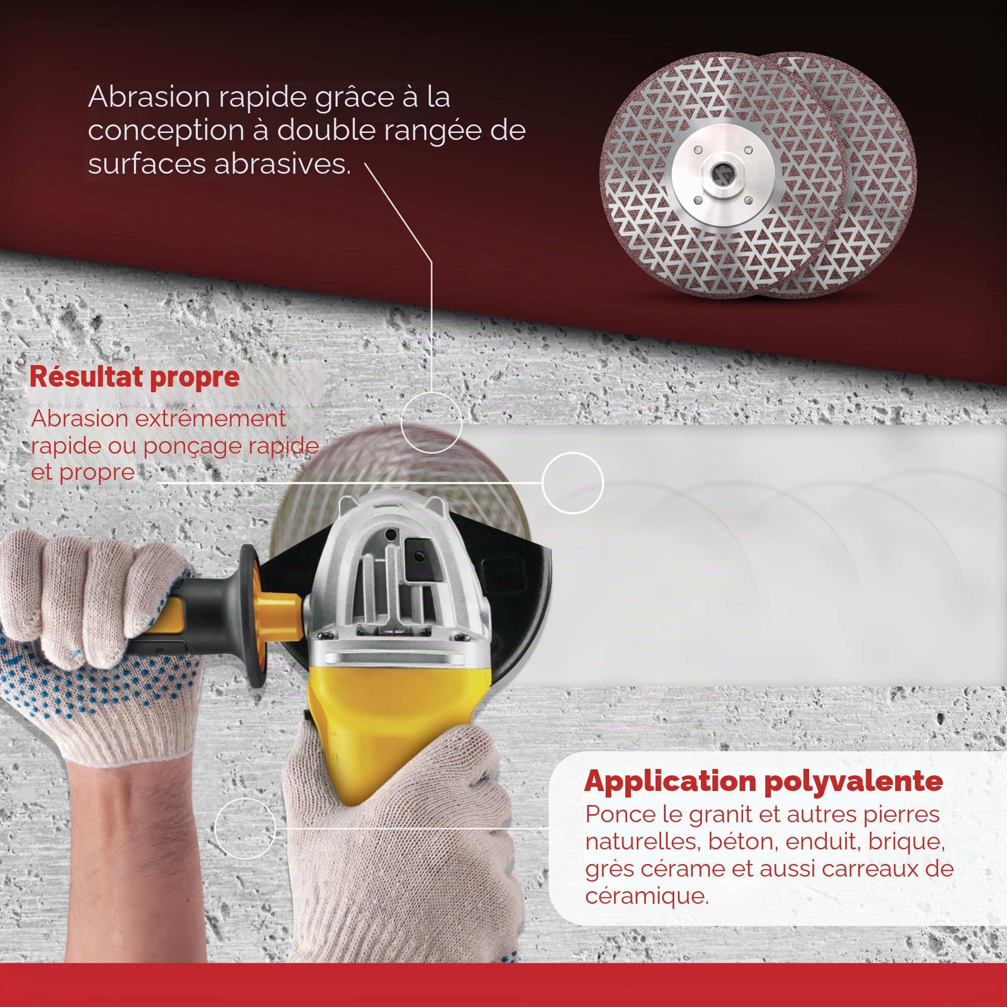 Disque diamanté 125 mm x M14 Premium 2en1 – Coupe & meulage haute performance sur carrelage, céramique, grès cérame, granit, marbre et béton – Pour meuleuses d’angle