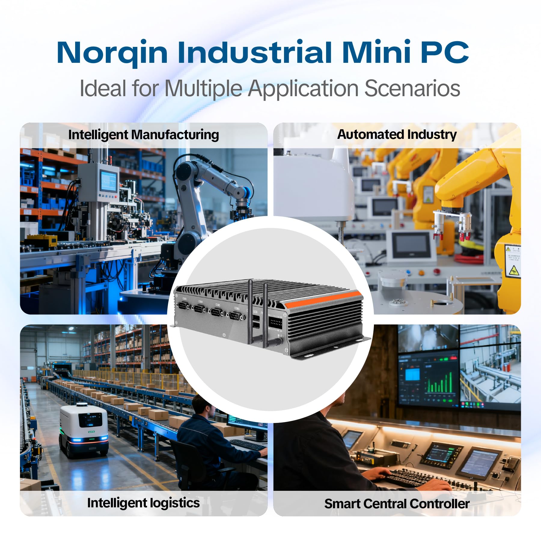 Mini PC Industriale Senza Ventole,Windows 11 Pro Fanless Computer,Core i7-1255U,16GB RAM,512GB SSD,WiFi/BT,HDMI 4K,2×LAN,4×RS232,2×RS485,6×USB,GPIO,LVDS,TPM 2.0,Accensione Automatica