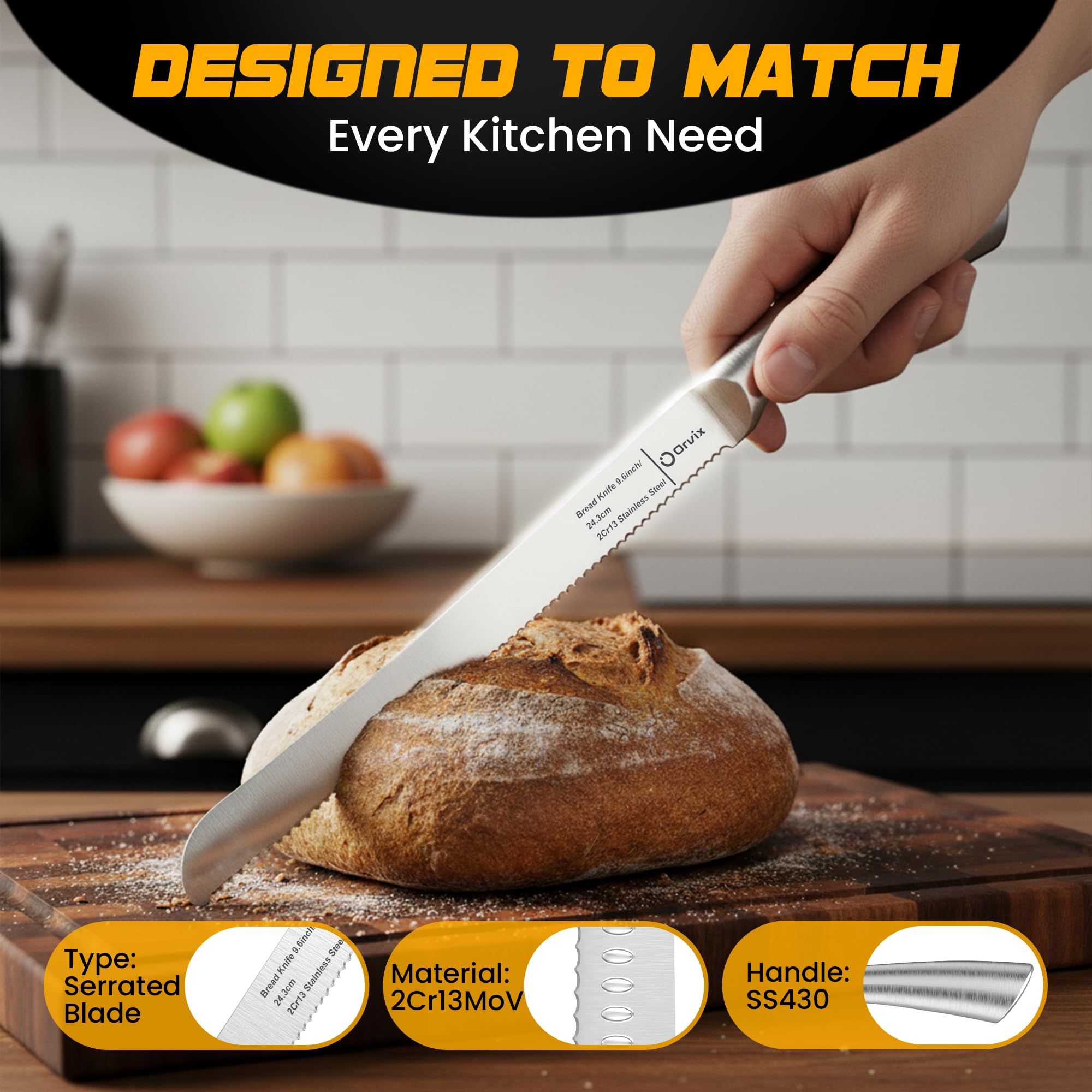 Razor Sharp Bread Knife - Slice Like a Pro -5