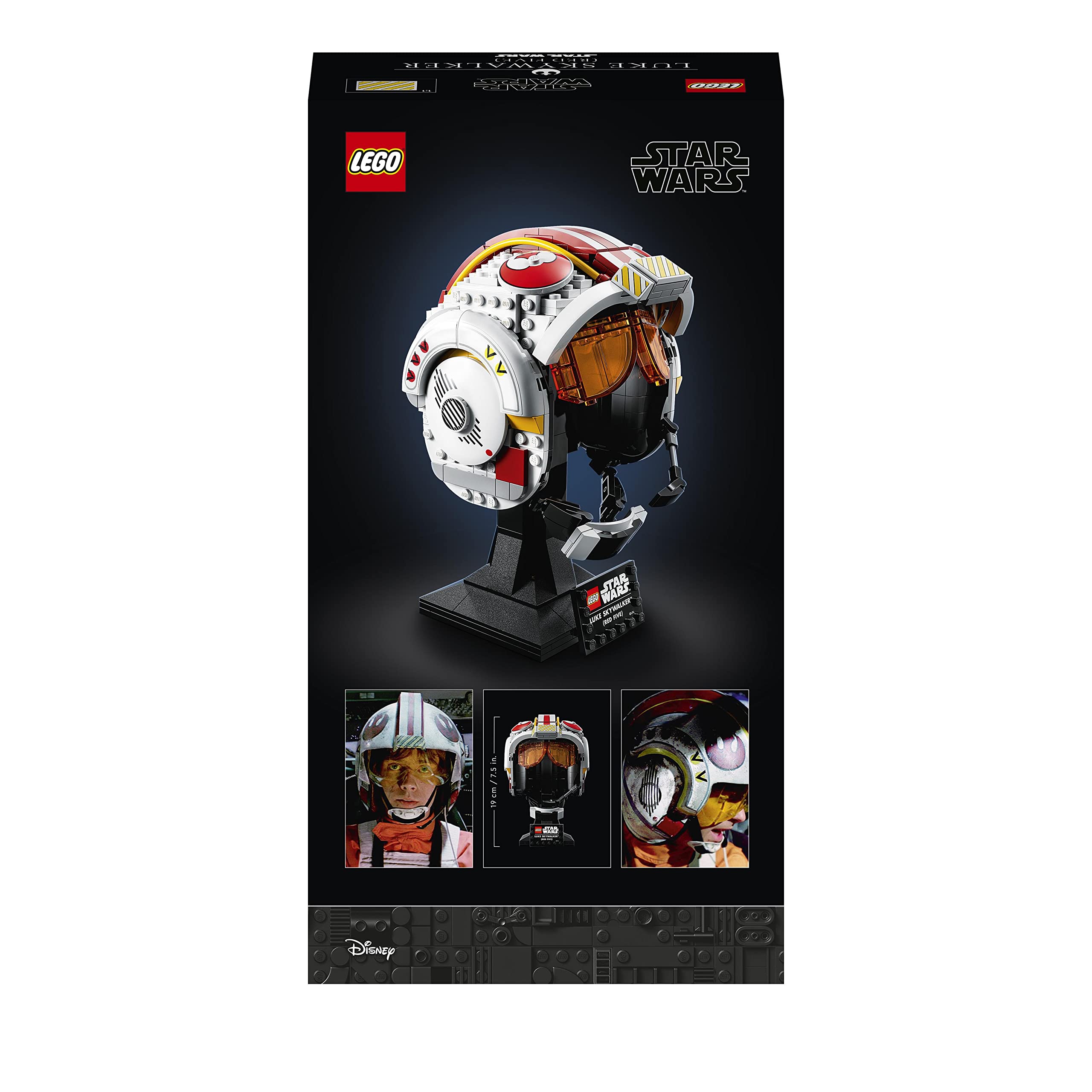 LEGO 75327 Star Wars Casco de Luke Skywalker, Versión Cinco Rojo, Maqueta para Construir para Adultos, Regalo Coleccionable para Fans