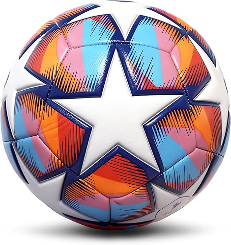 Miniatura 1 de Balones de fútbol de talla 4 para niñas, niños, jóvenes, niños de 8 a 12 años, impermeables, de larga duración, piel sintética, oficial,