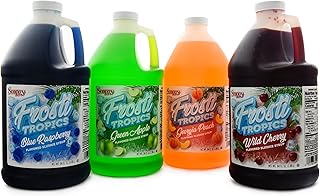 Snappy Frosti Tropics Blue Raspberry, Green Apple, Georgia Peach and Wild Cherry Slushie Mix,