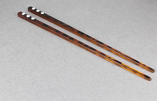 Miniatura 4 de Juego de 2 palos de plástico para cortar el pelo de tortuga marrón, accesorios de 7.5 pulgadas de largo, juego de 2