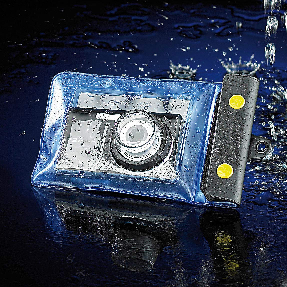 Somikon custodia impermeabile per fotocamera: Borsa per fotocamera subacquea S con guida obiettivo Ø 38 mm (borsa da snorkeler, universal case subacqueo fotocamere subacquea, foto)