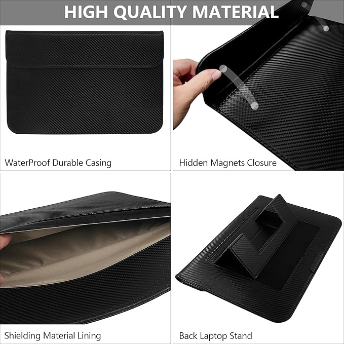 Funda Faraday para Portátil 16 Pulgadas, Antirrastreo, Impermeable, Negra miniatura 6