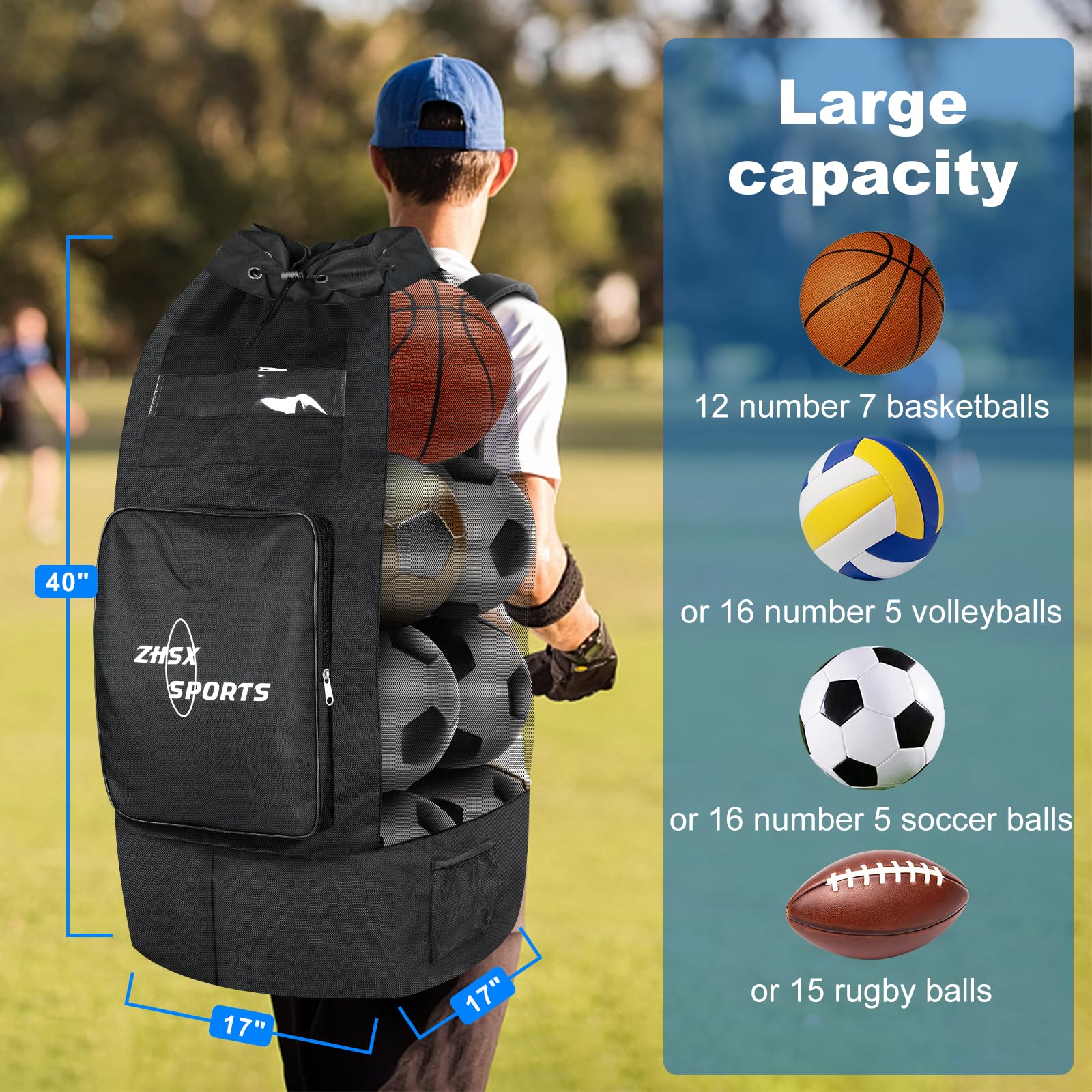 TENGYIF Sac de Filet de Basket-Ball de 2 PCS, Sac à Balle en Maille de