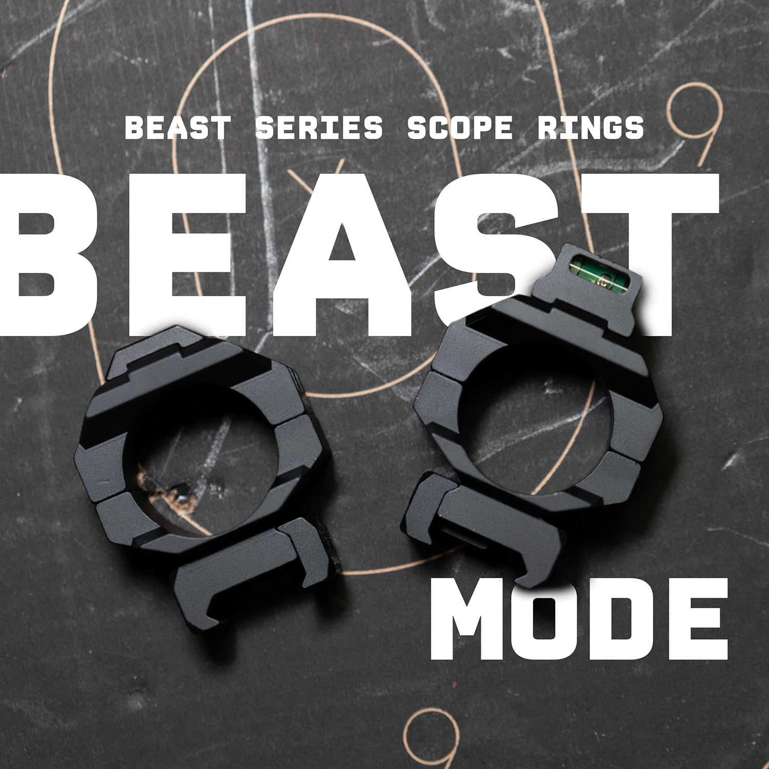 Monstrum Beast Scope Rings with Anti-Recoil Lugs and Detachable Level Bubble