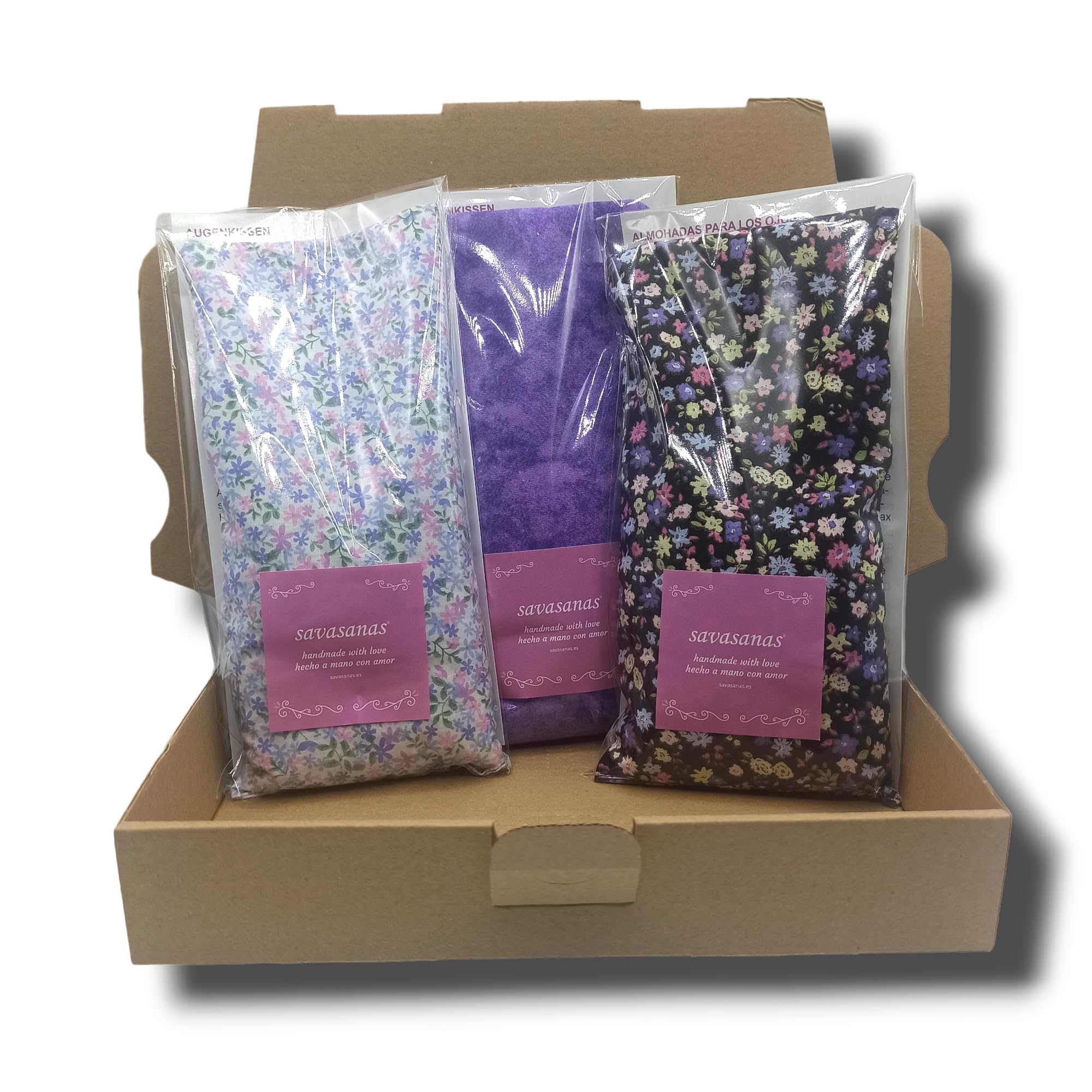 Coussins pour les yeux "Pack 3 - Lila's 2024 new" - Graines de Lavande et de riz - Yoga, méditation, relaxation, reposer des yeux