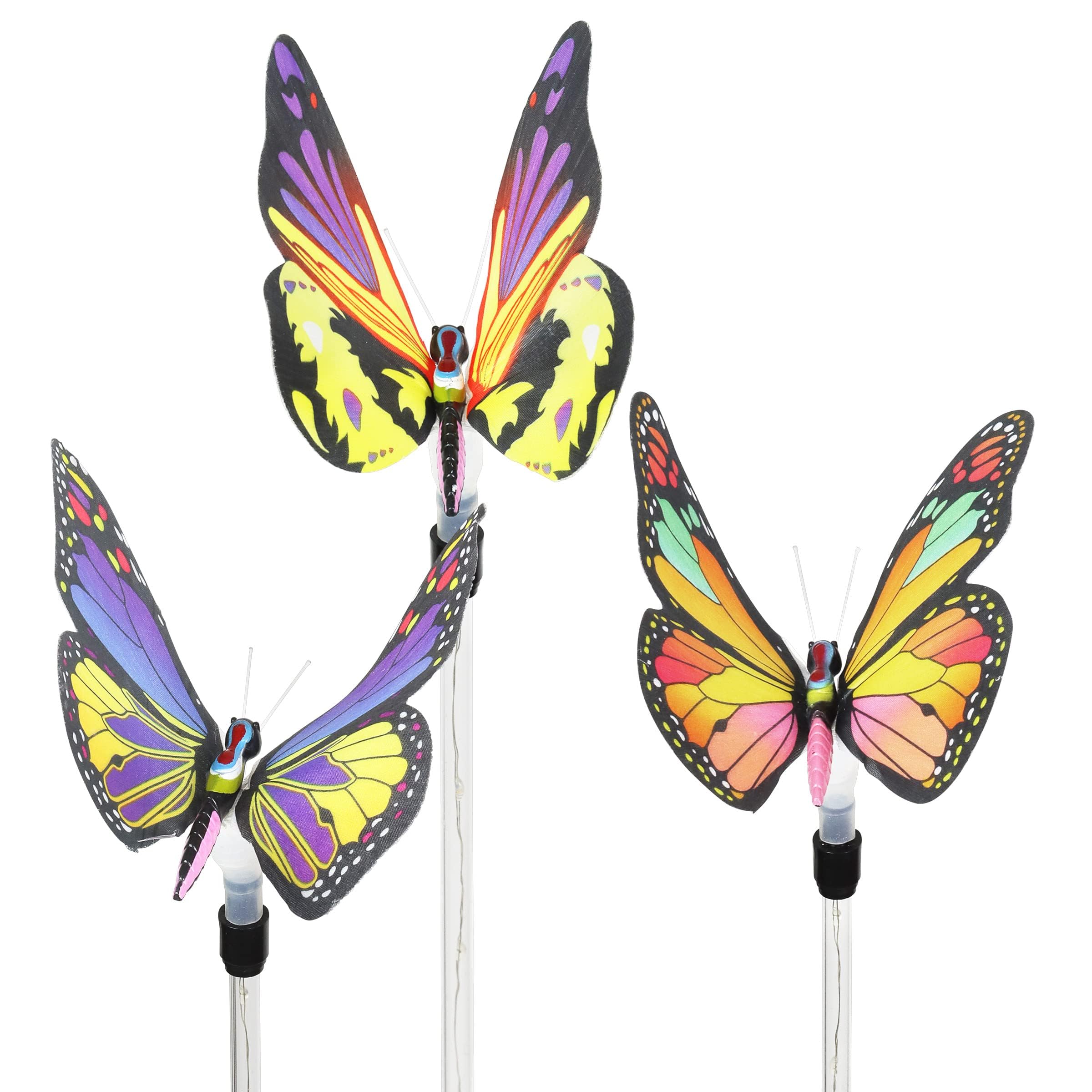 Outdoor Solar Garden Lights, Butterfly Solar Garden Stakes Optic Light, Weather Resistant Color-Changing LED Butterfly Toppers, Butterfly Garden Decor for Garden, Patio, Yard, Lawn, Walkway Decoration