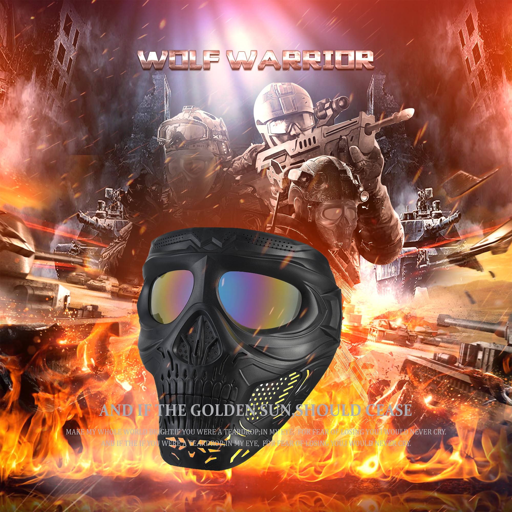 Skull Face Mask Full Face, Tactical mask Airsoft，Paintball Airsoft Masks, Motorcycle face Shield for Men Women