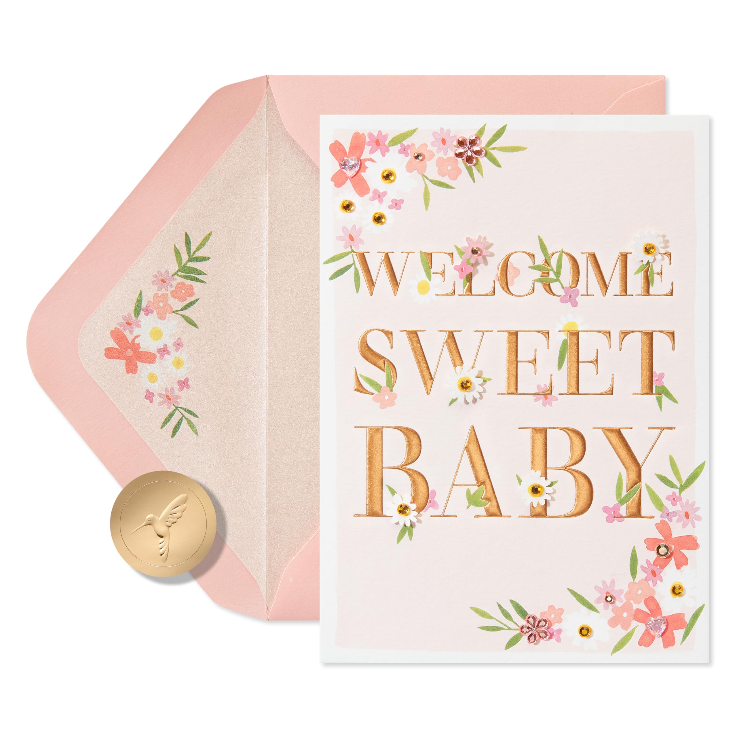 Papyrus Baby Shower Card for Girl (So Happy You're Here)