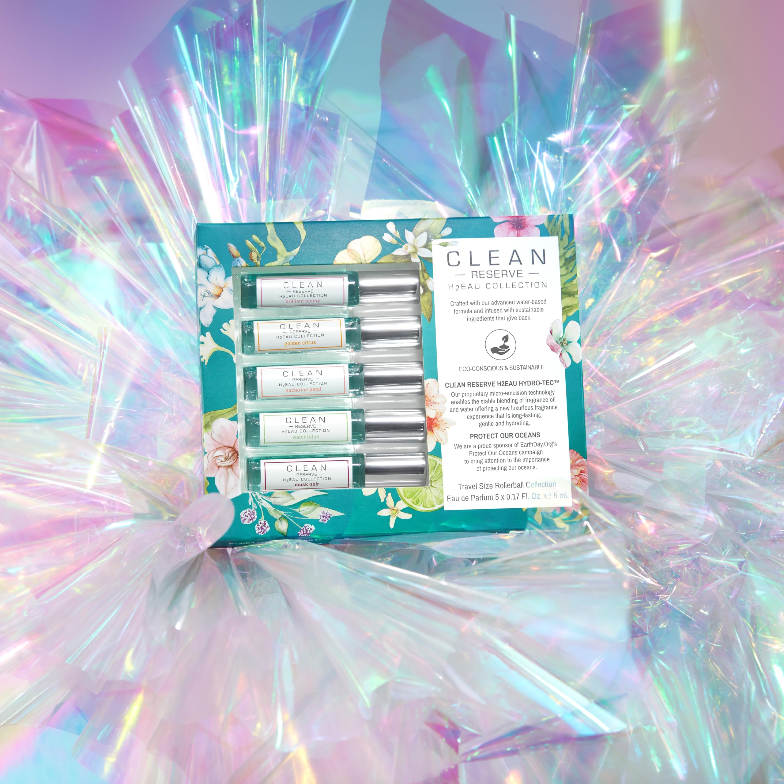 CLEAN H2EAU Fragrance Discovery Gift Set, Travel Mini Size, Water-Based Layerable Daily Perfume, Cruelty-Free, Ethyl Alcohol, Phthalate & Paraben Free