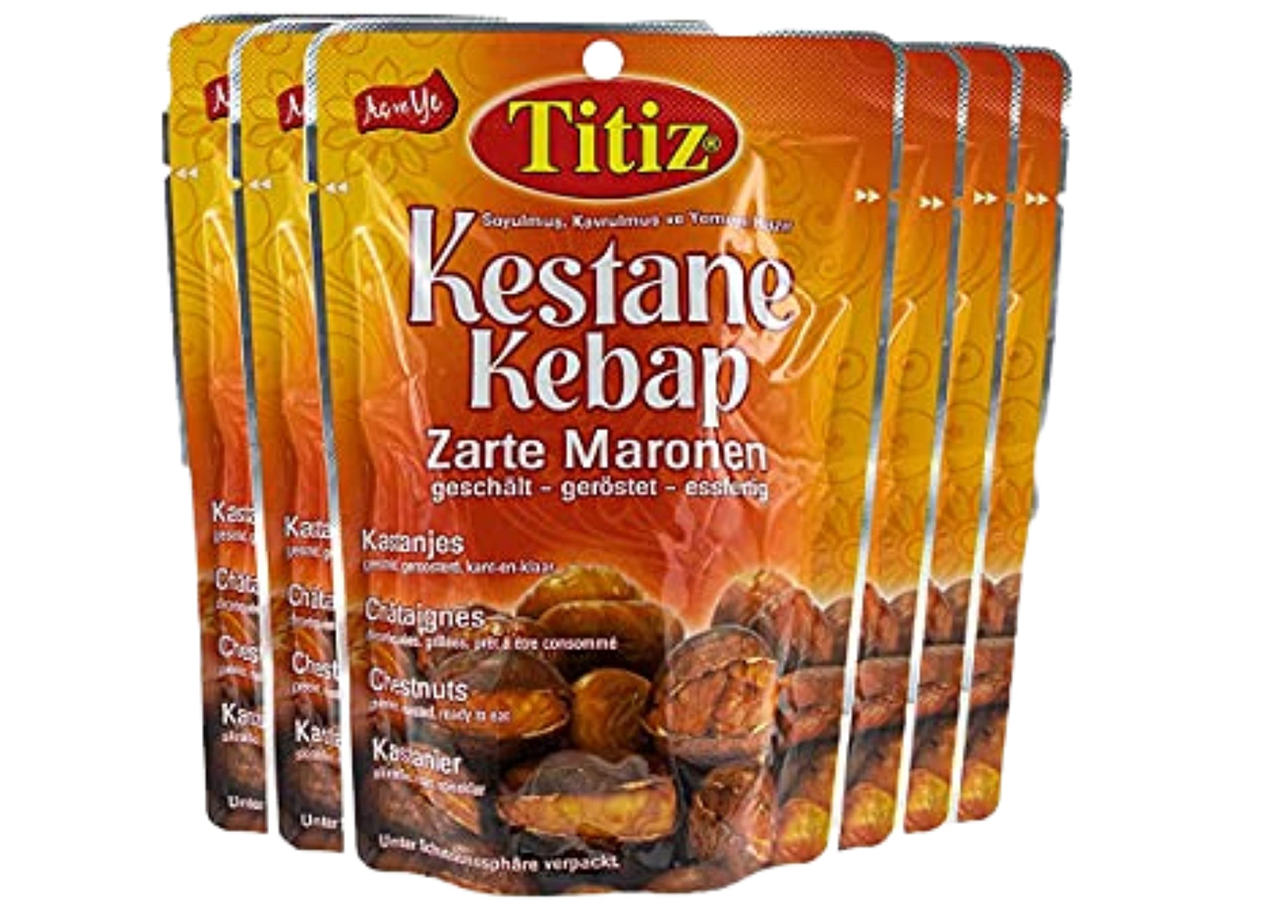 Pergamo Set Titiz 6x125 Gr Geschälte Maronen Edelkastanien Geröstet Essfertig Esskastanien Zarte Maronen (6x125g)