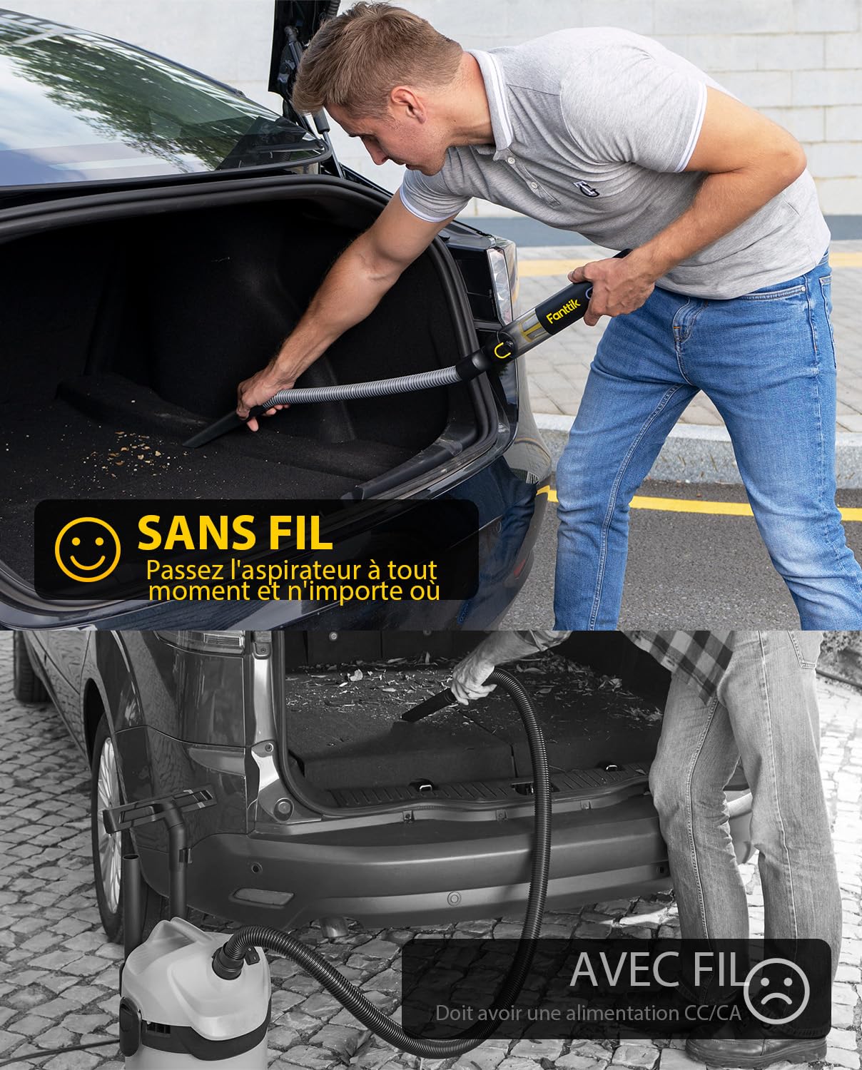Fanttik Slim V8 Apex Aspirateur de Voiture,Haute Puissance D'aspiration 19KPa Aspirateur à Main,Charge Rapide USB-C Aspirateur sans Fil pour Voiture,4 en 1 Aspirateur/Souffleur/Gonfleur/Pompe（Noir）