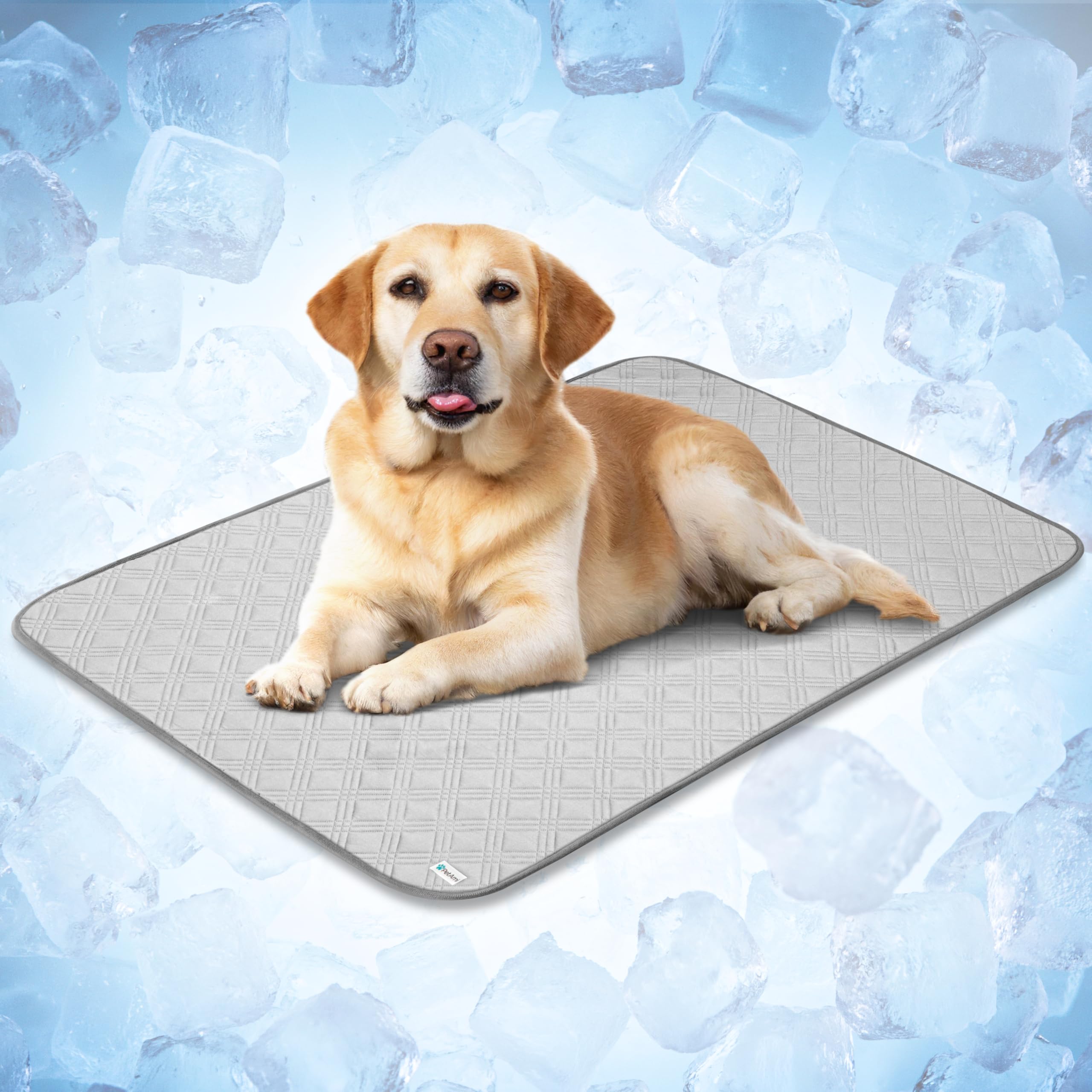 PetAmi Waterproof Cooling Mat for Dog, Premium Pet Cooling Blanket for Bed Crate, Anti Slip Indoor Dog Cool Pad for Sleeping, Q-MAX Large Sofa Couch Cover Mat for Cat, Light Grey, 40x60 โ image 1