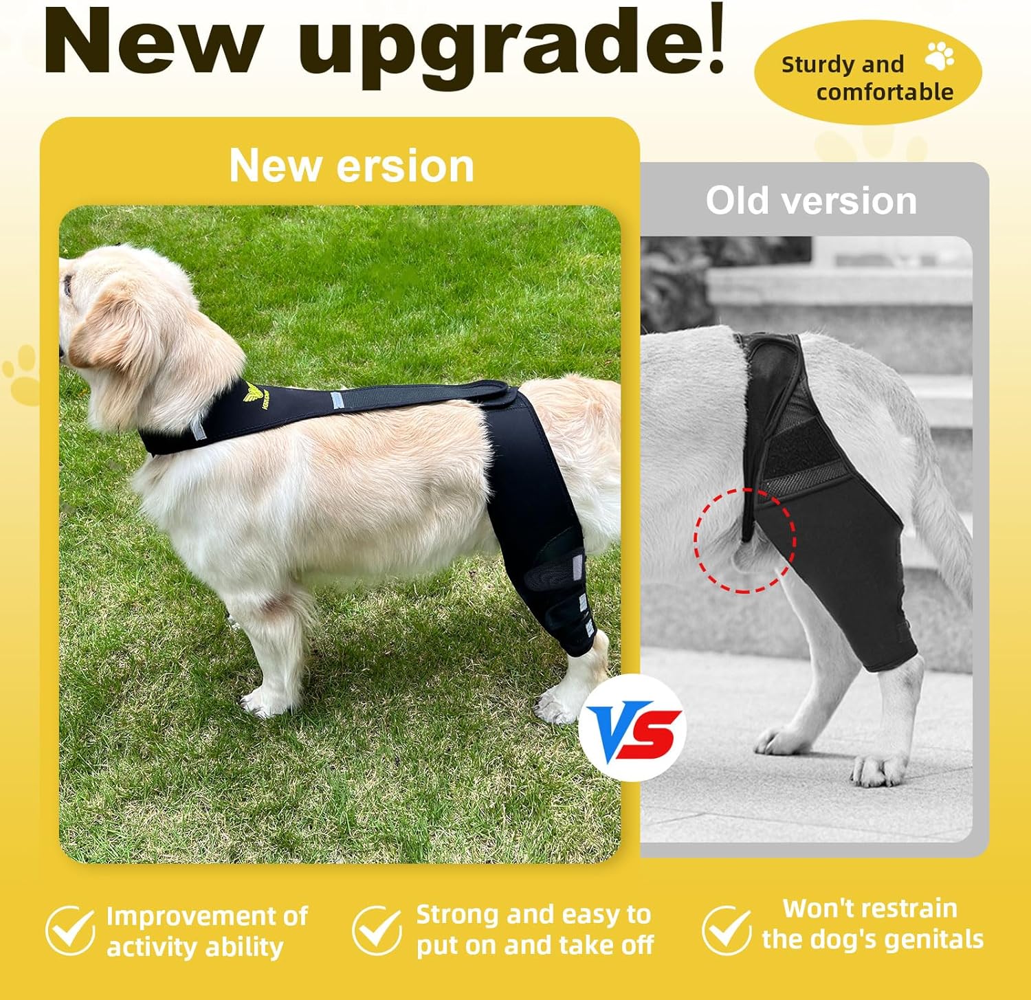 Dog Knee Brace for Torn ACL Hind Leg - Professional Recovery Support, Patented Double Strap System & Flexible Splints Stabilize Joint, Promotes Healing & Mobility (XL) 65-110LB