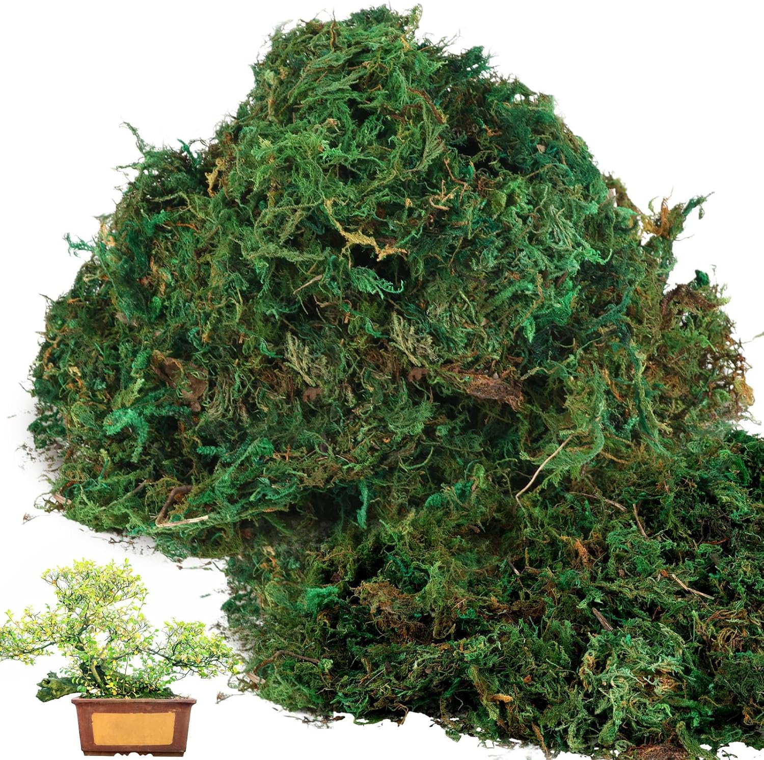 VAIPI 28 Oz Fake Moss for Potted Plants, Green Dried Moss