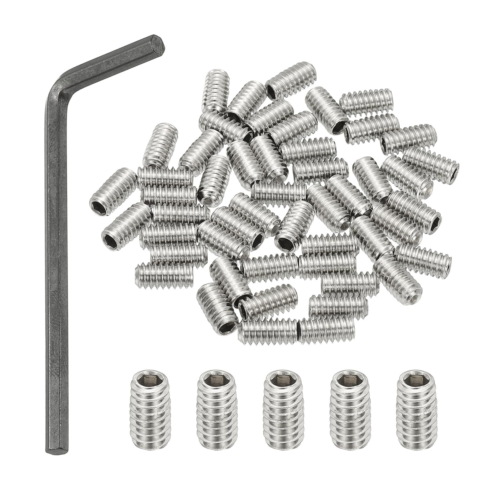 PATIKIL 1/4-20x1/2" Internal Hex Socket Set Grub Screws