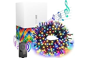 EAMBRITE Christmas Lights Outdoor 82Ft 200LT Christmas Lights with Cheerful Music Infrared...