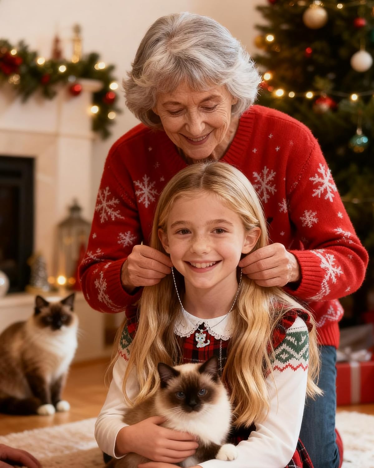 Lanqueen Granddaughter Gifts from Grandma, Granddaughter Cat Necklace, Tween Girls Gifts 8-10-12, Christmas Stocking Stuffers for Teen Girls - Image 6