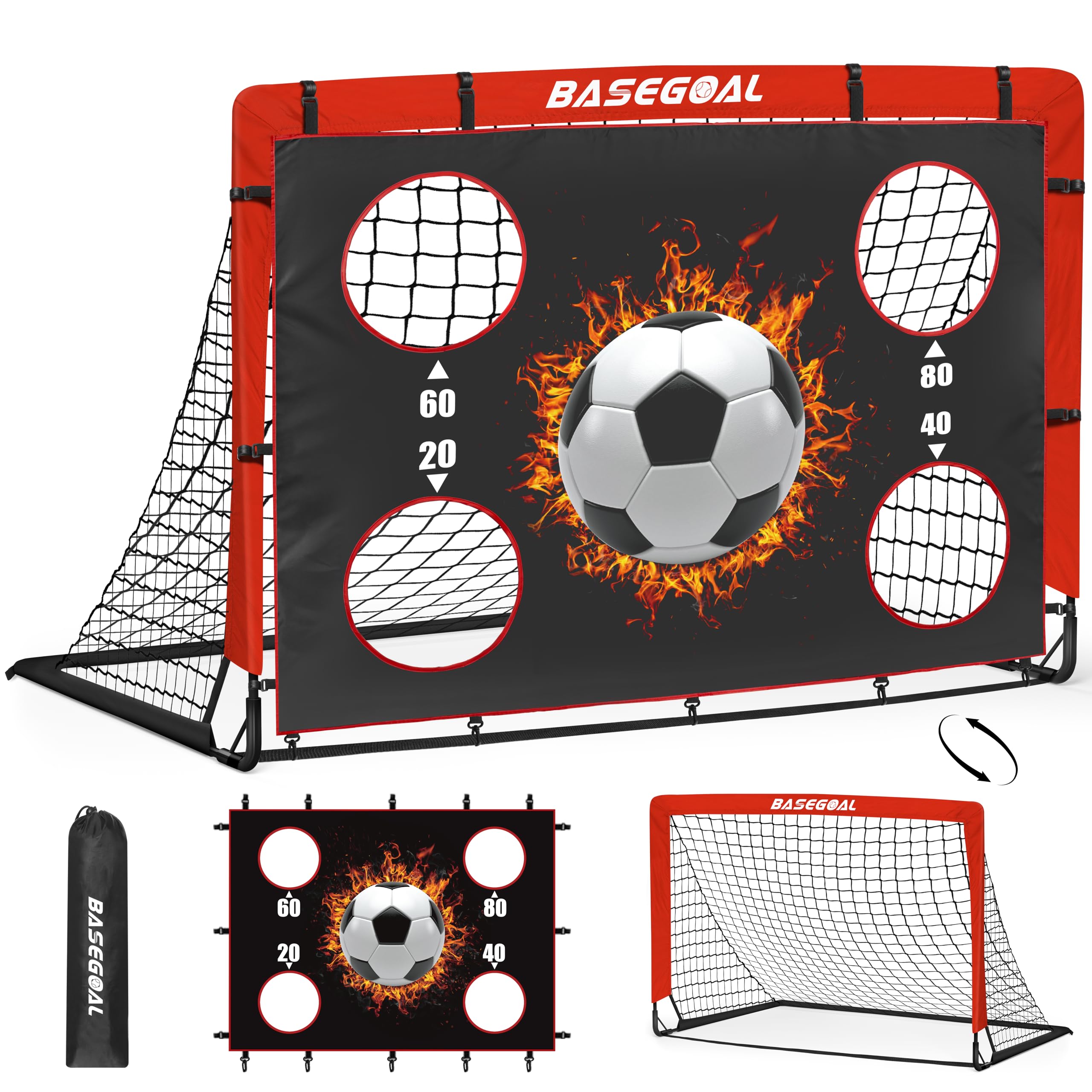 Porteria Futbol Plegable Portatil 150x120 CM con Bolsa Transporte Diana Colgante