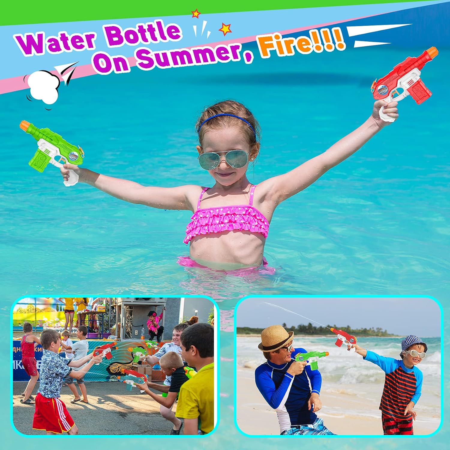 Water Guns Toys for Kids, 4 Packs Water Blasters with 150ml Capacity, Water Squirt Guns for Cat Training, Outdoor Pool Toys for Kids Age 3 4 5 6 7 8 Years Old : Tools & Home Improvement