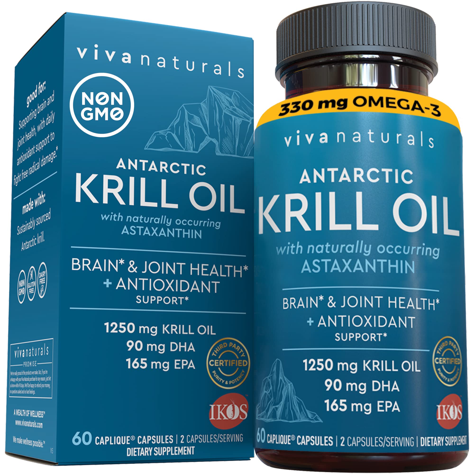 Buy Viva Naturals Antarctic Krill Oil DHA Supplements with Omega 3