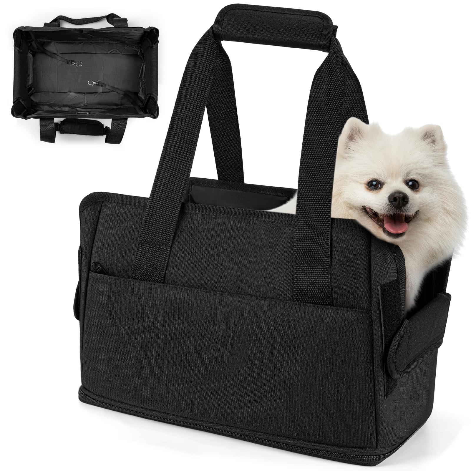 Bolso de Transporte para Perros y Gatos 6kg Plegable - Ajustable en Altura Oxford Impermeable Gran Capacidad para Mascotas Pequeñas 40*26*20CM