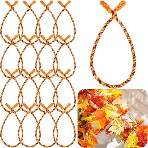 Miniatura 70 de Guirnalda de Navidad de 20 pulgadas, lazos decorativos de Navidad para barandilla, lazos giratorios reutilizables y flexibles para Navidad