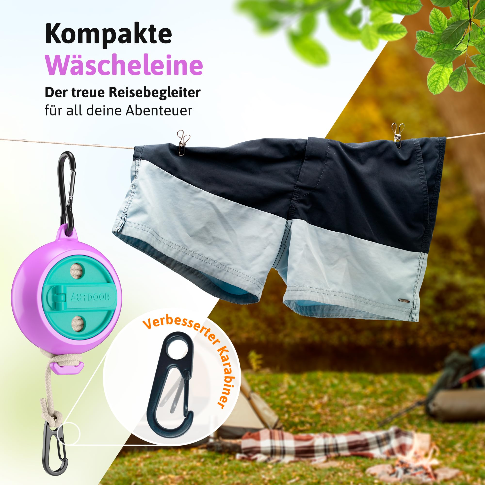 Corde à Linge Rétractable - manivelle dépliable pour Un enroulement