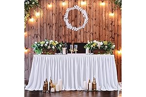 Partisky White Table Skirts for Rectangle Tables