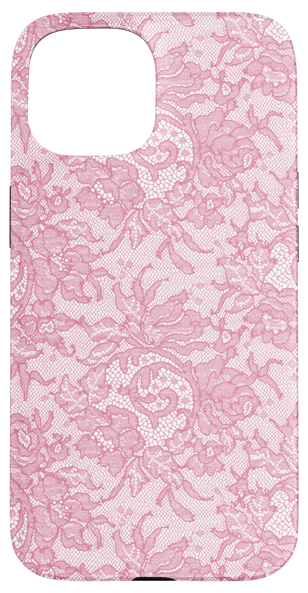 Vintage Pink Lace with Flowers Case for iPhone 15