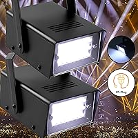 Vista 8 de ENUOLI Mini LED luz estroboscópica color blanco con 24 LED súper brillantes control de velocidad variable para efecto de luz de escenario