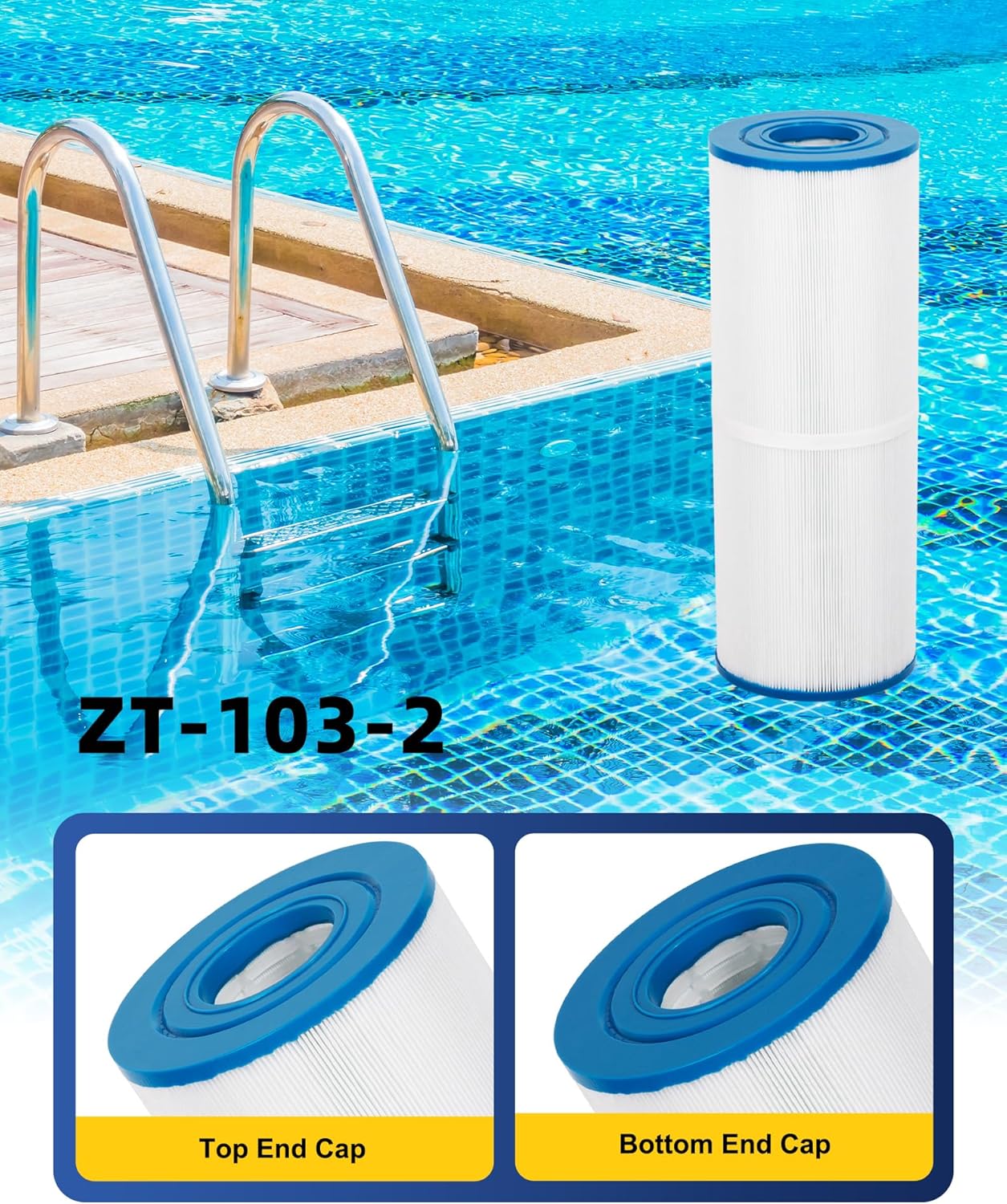 ZOTEE PRB50-In Spa Filter Replaces C-4950,Darlly 40506,Guardian 413-212-02,Filbur Fc-2390,03Fil1600,17-2380,Jacuzzi J200 Series Filter, Spa Hot Tub Filter,2 Pack
