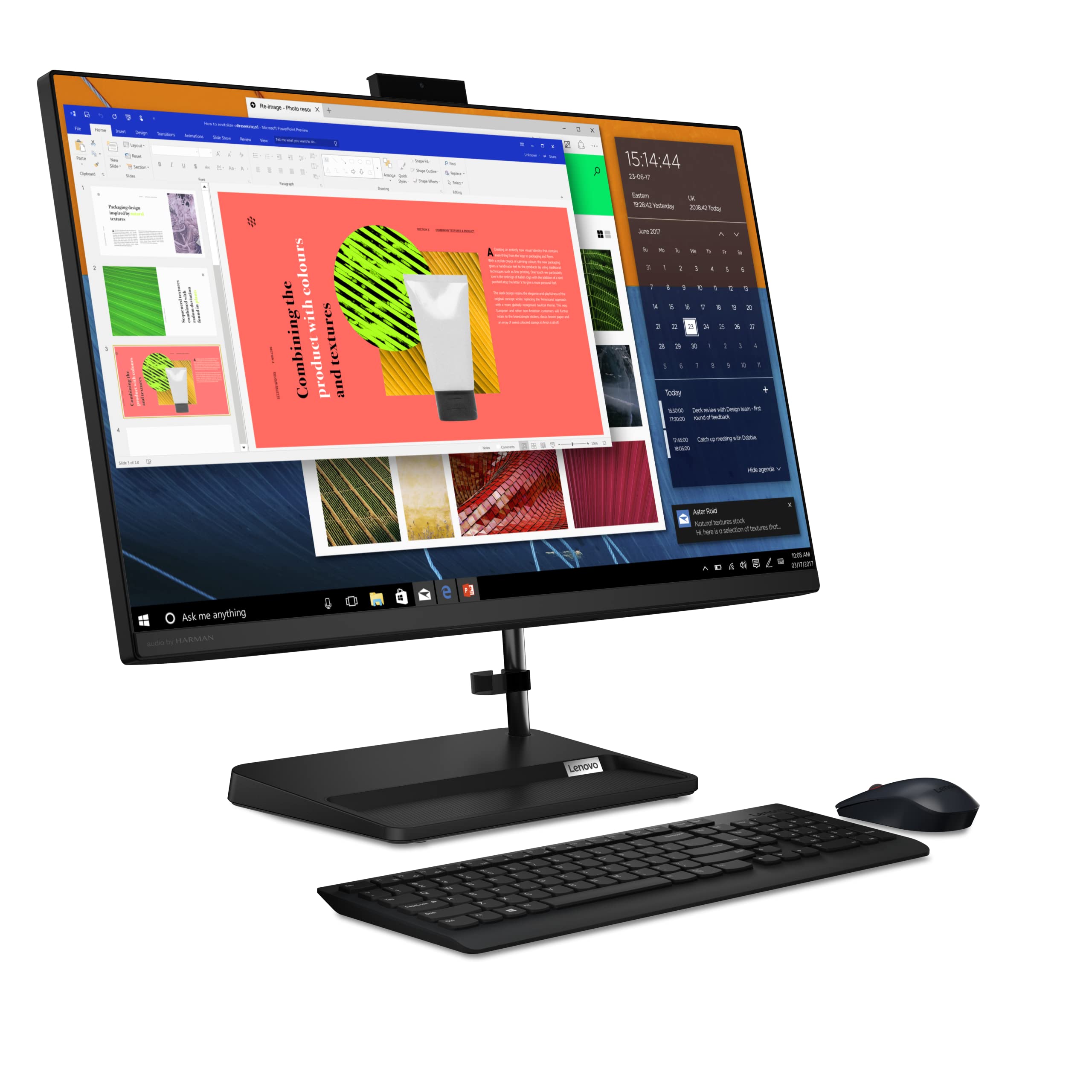 Lenovo IdeaCentre 3 All in One | 27" Full HD Display | AMD Ryzen 5 7530U | 16GB RAM | 1TB SSD | AMD Radeon Grafik | Win11 Home | QWERTZ | schwarz | inkl. Tastatur & Maus | 3 Monate Premium Care
