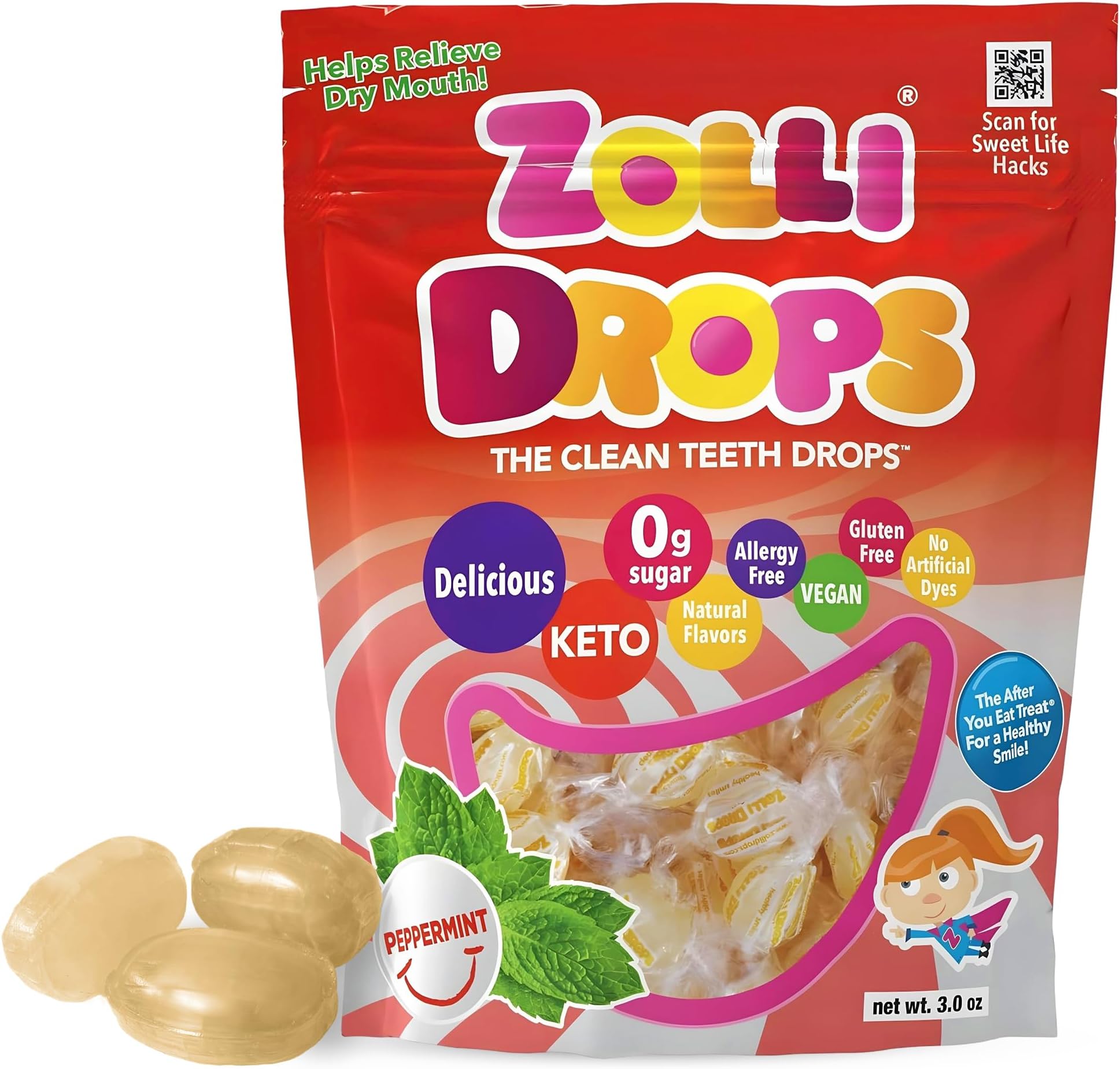 Clean Teeth Drops Peppermint 85g For Cleaning and Enjoying Candy