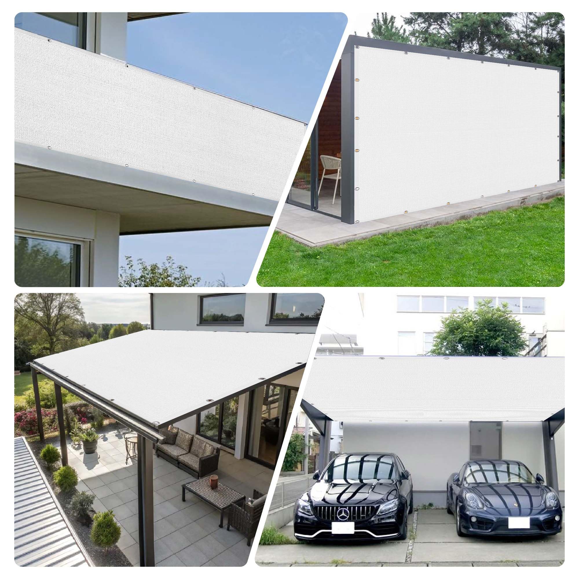 Prostokątny Żagiel 210 x 220 cm Różne Rozmiary Prostokątny Żagiel Przeciwsłoneczny Ochrona Przed Słońcem Na Taras, Do Ogrodu, Na Balkon, Kemping, Na Patio, Taras, Kemping, Biały