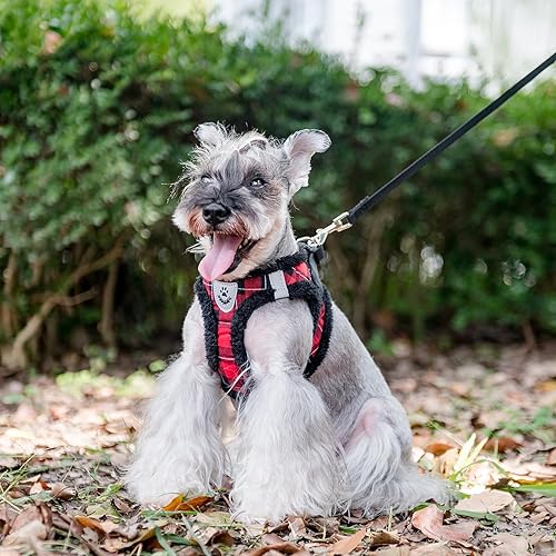 Miniatura 6 de EXPAWLORER Arnés con forro polar para perro, arnés acolchado de felpa suave y correa con collar ajustable para perro, arnés de gamuza para perros