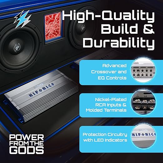 Amplificador de audio para auto Hifonics BG-1000.4 Brutus Gamma 4 canales 1000W miniatura 3