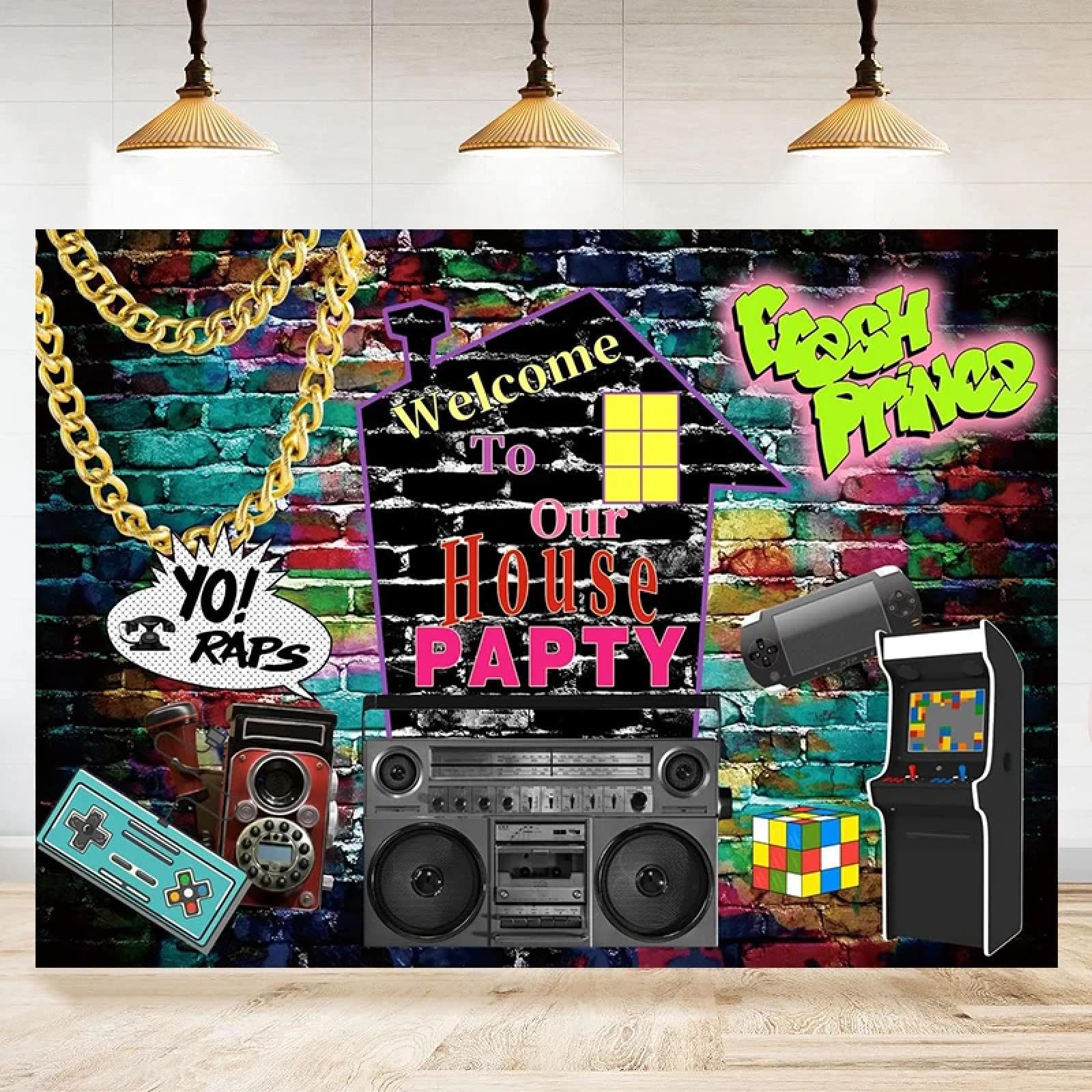 Sfondo fotografico Servizio fotografico Hip Hop Graffiti Tema Decorazioni per feste in casa Musica retrò Rock Decorazioni per feste Banner 440x300CM