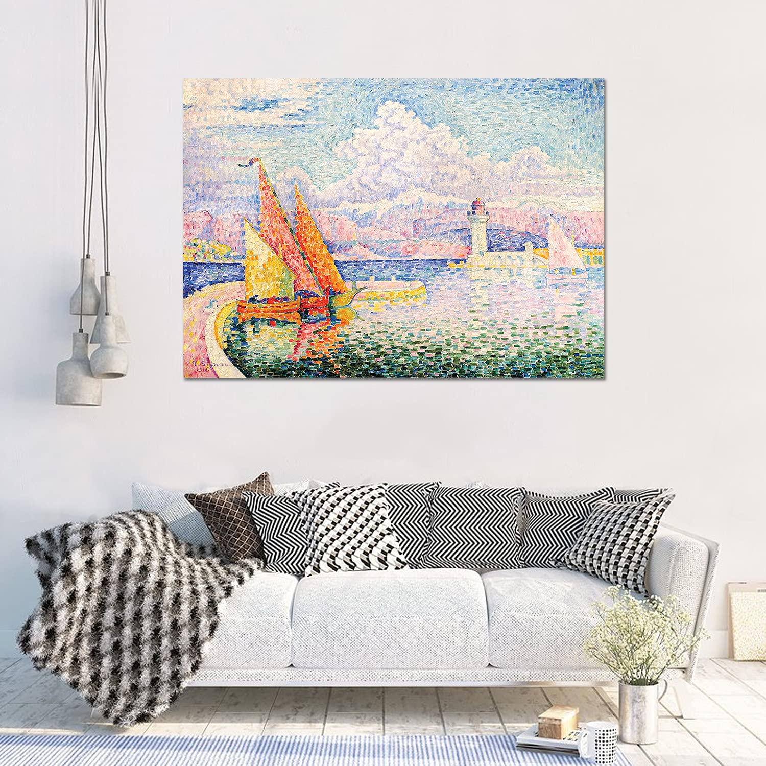 Giallobus - Pinturas - Paul Signac - El musior - Vidrio acrílico plexi - 140x100 - Listo para Colgar - Cuadros Modernos para el hogar