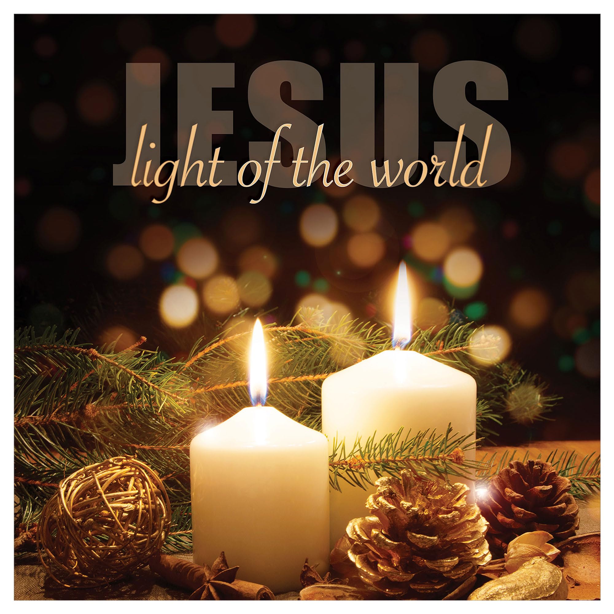 Christian Christmas cards, pack of 10 - Light, with Bible verse John 8:12 inside these religious Christmas cards, by Just Cards Direct
