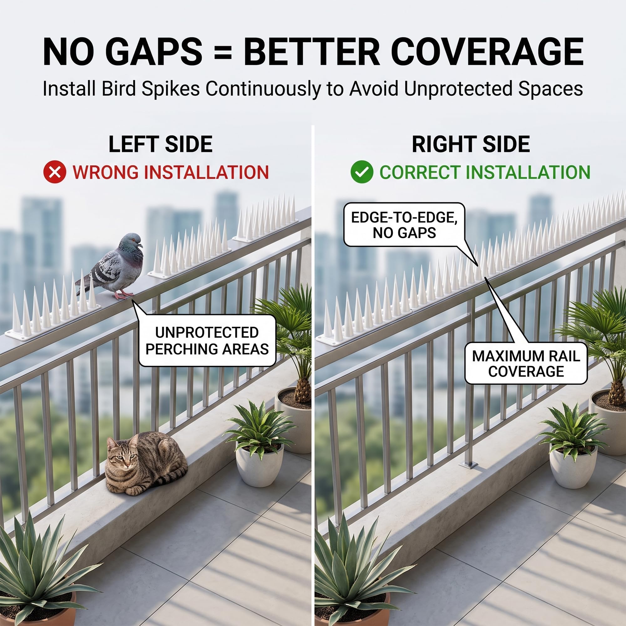 Bird Spikes - Pigeon Control for Balcony & Railing -4