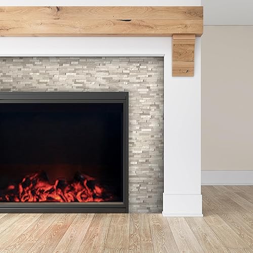 Miniatura 9 de SUNWINGS Mosaico de 5 hojas de azulejos de mármol autoadhesivos de piedra natural 3D de 11.5 x 10.7 pulgadas, para salpicaduras de cocina, baño,