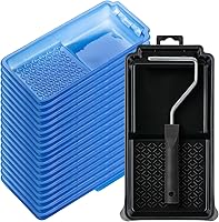 BatesChoice 4 Inch Paint Roller Tray Set, 22pcs: 1 Tray, 20 Disposable Liners & Roller Frame for Easy Cleanup & Small Projects