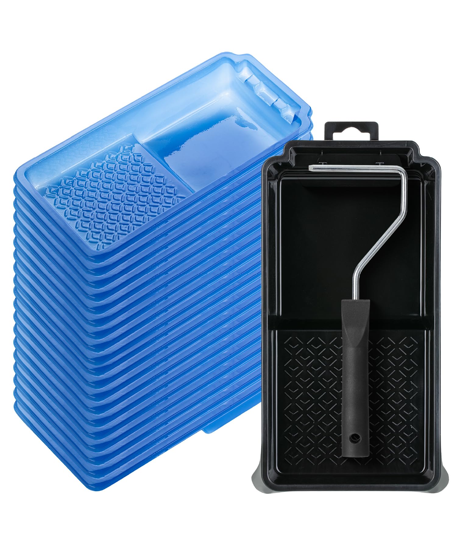 Bates Choice Blue Bates- Paint Tray Liner, 4 Inch, 22 Pack, Small Paint Tray, Paint Roller Tray, Paint Trays