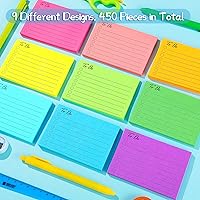 Vista 3 de Pajean 9 Piezas/450 Hojas Lista de Tareas Notas Adhesivas 3x4 Pulgadas Almohadillas Autoadhesivas con Líneas Notas Adhesivas de Planificador