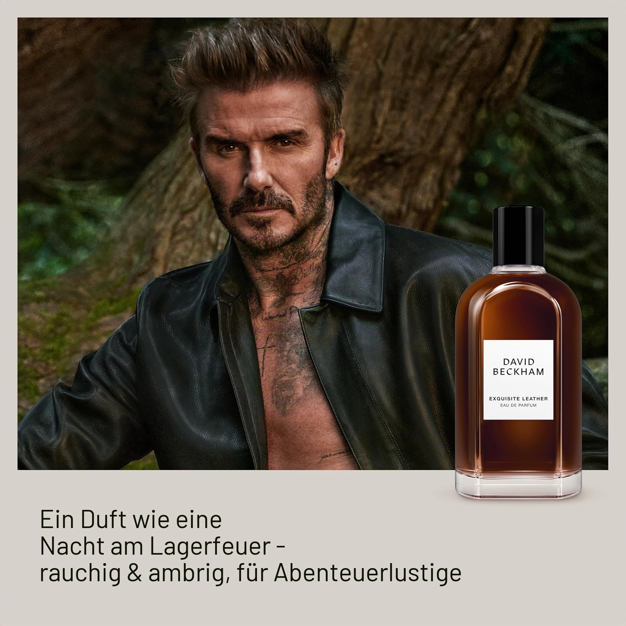 David Beckham Collection, Exquisite Leather, Eau de Parfum für Herren, mit Rauch- und Lederakkord – Duft für Herren, 100 ml