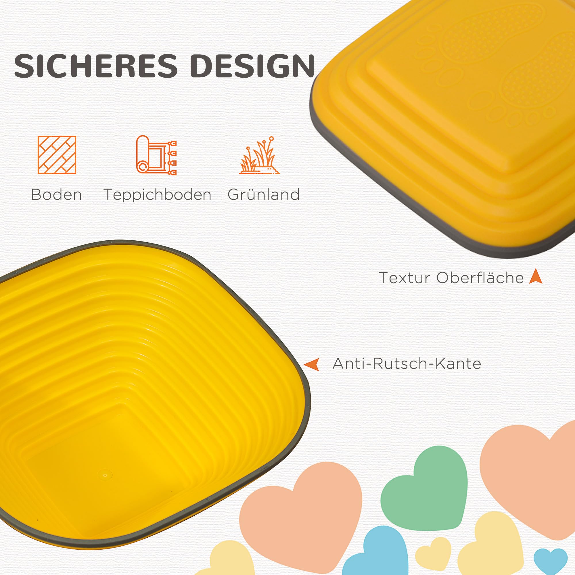 AIYAPLAY Balanciersteine Quadratischform Stapelbar Rutschfest Trittsteine 80 kg Belastbar für 3-8 Jahre